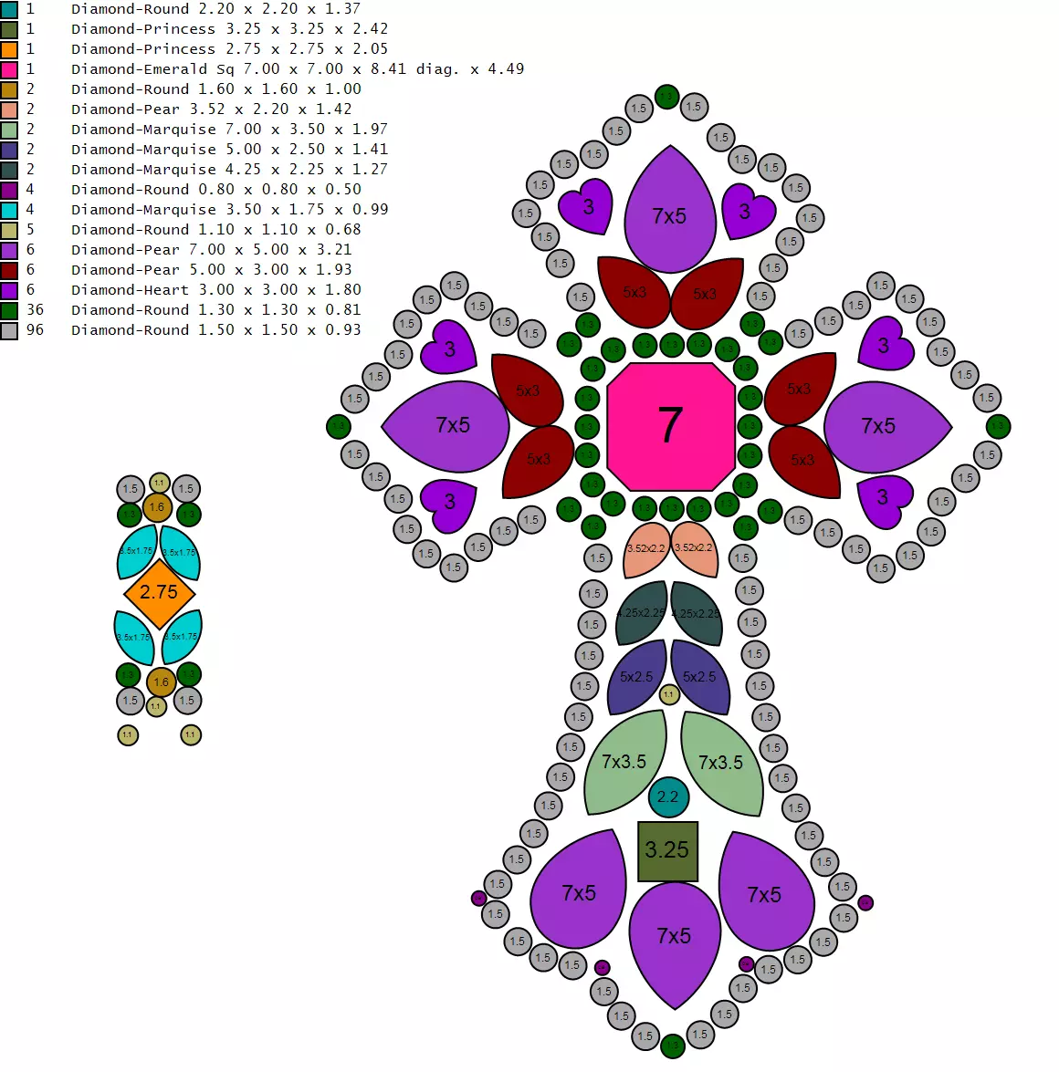 Custom Prismatic Rainbow Cross Pendant Necklace for Unisex 3D print model_16