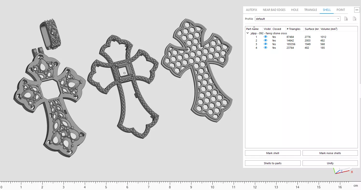 Custom Prismatic Rainbow Cross Pendant Necklace for Unisex 3D print model_17