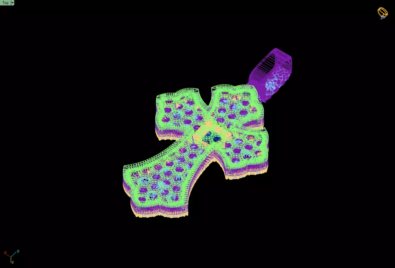 Custom Prismatic Rainbow Cross Pendant Necklace for Unisex 3D print model_15