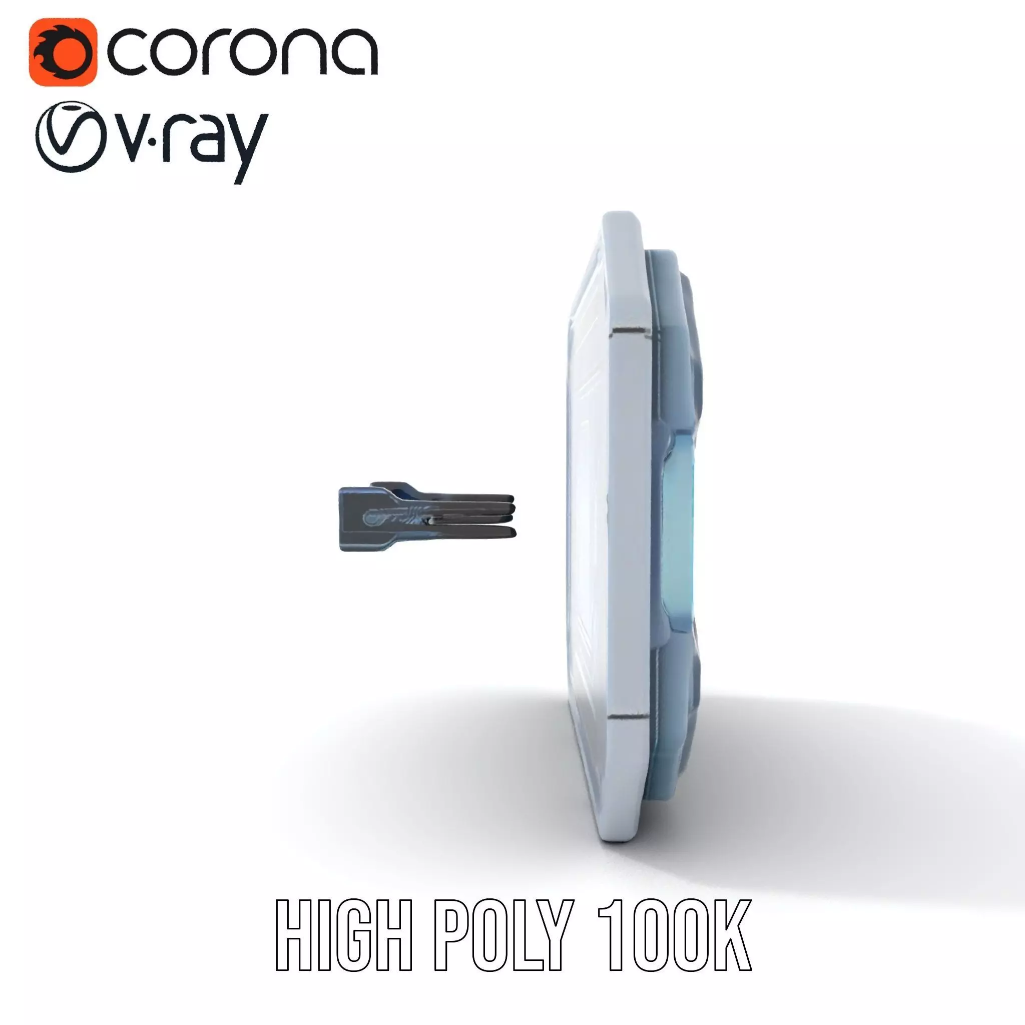 Futuristic Control Panel with Blue Neon Lights Model Pack Low-poly 3D model_16