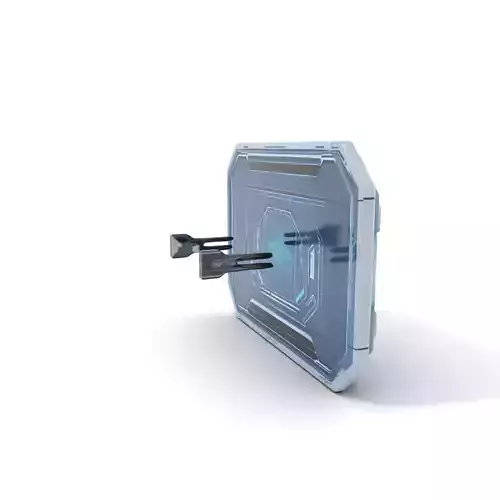 Futuristic Control Panel with Blue Neon Lights Model Pack Low-poly 3D model
