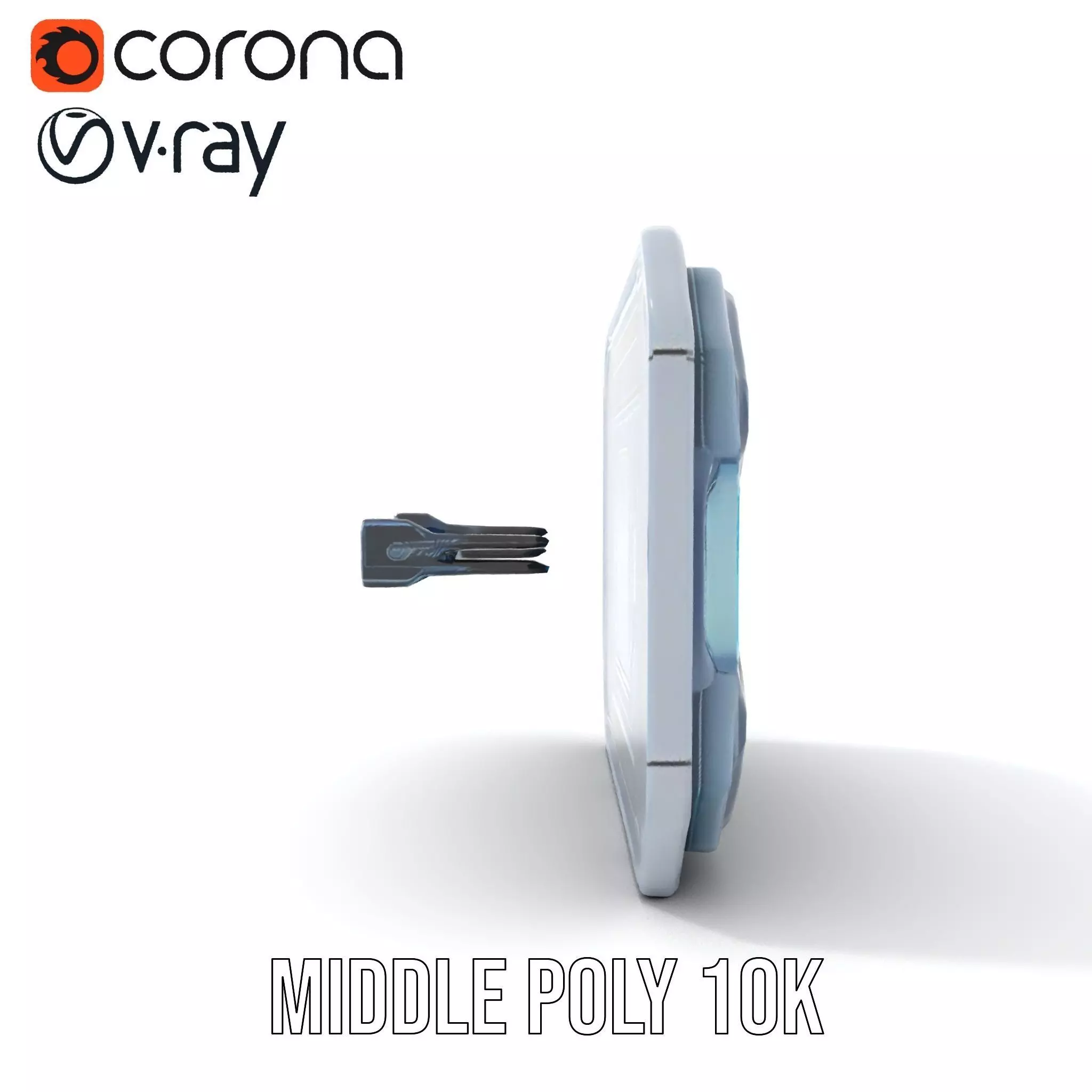 Futuristic Control Panel with Blue Neon Lights Model Pack Low-poly 3D model_6