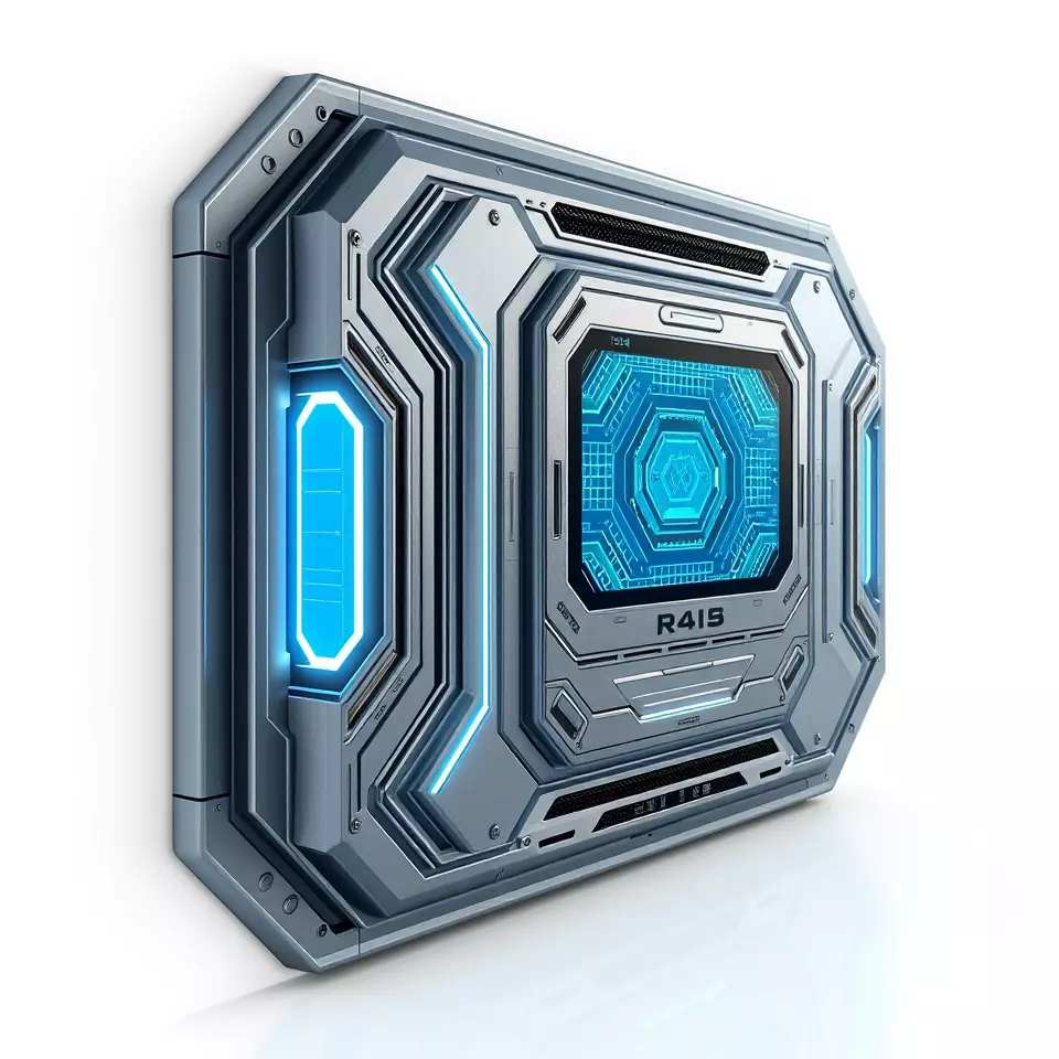 Futuristic Control Panel with Blue Neon Lights Model Pack Low-poly 3D model_3