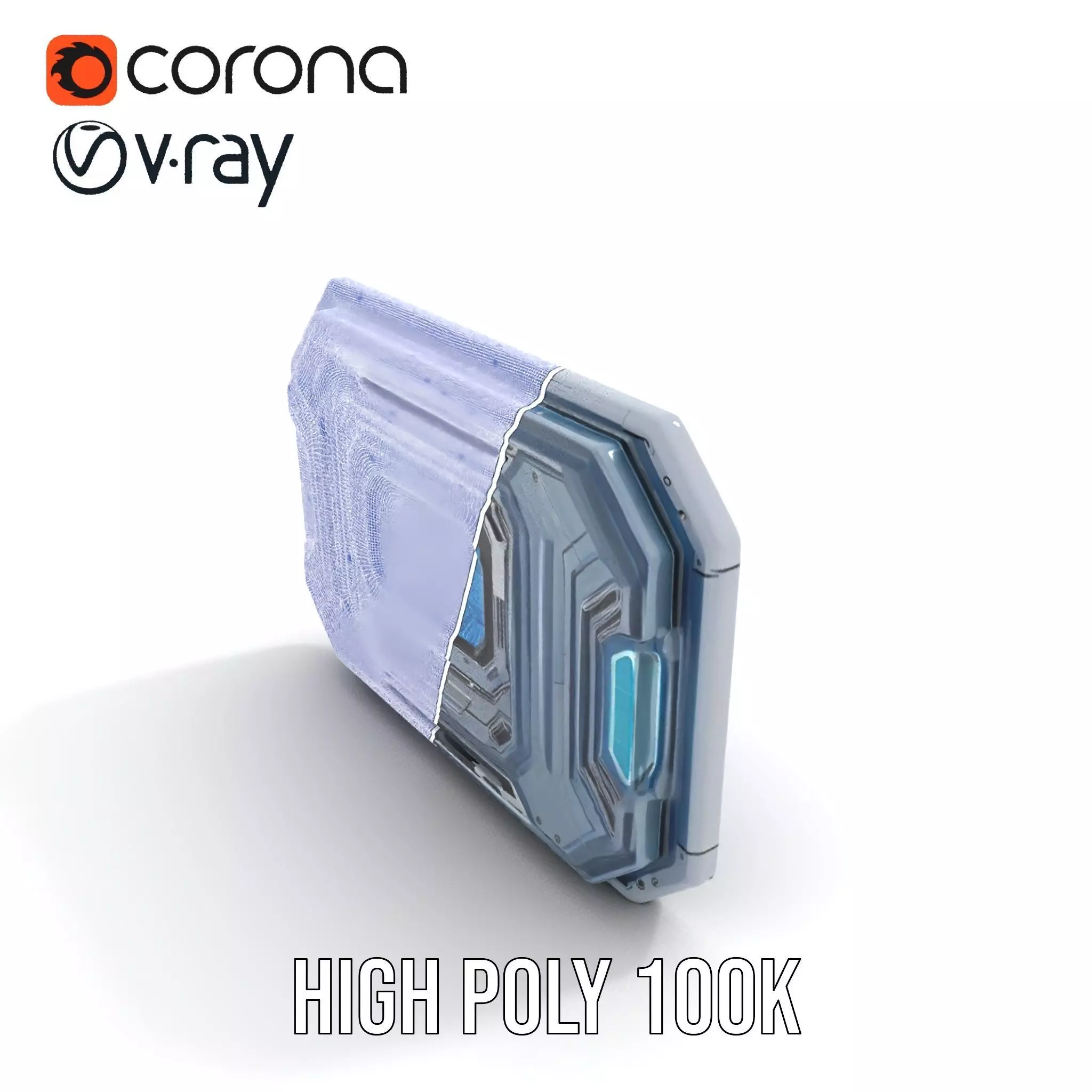 Futuristic Control Panel with Blue Neon Lights Model Pack Low-poly 3D model_34