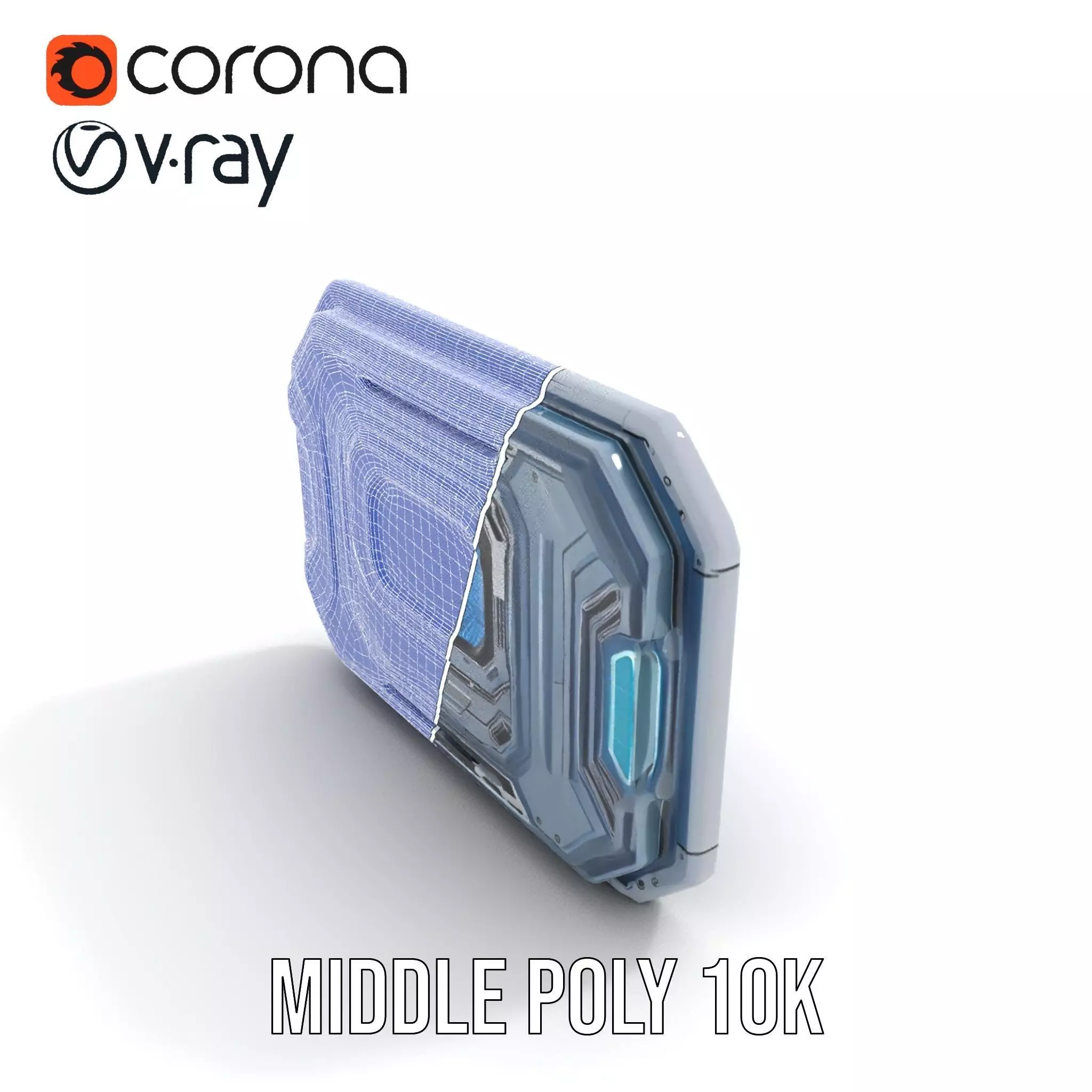 Futuristic Control Panel with Blue Neon Lights Model Pack Low-poly 3D model_31