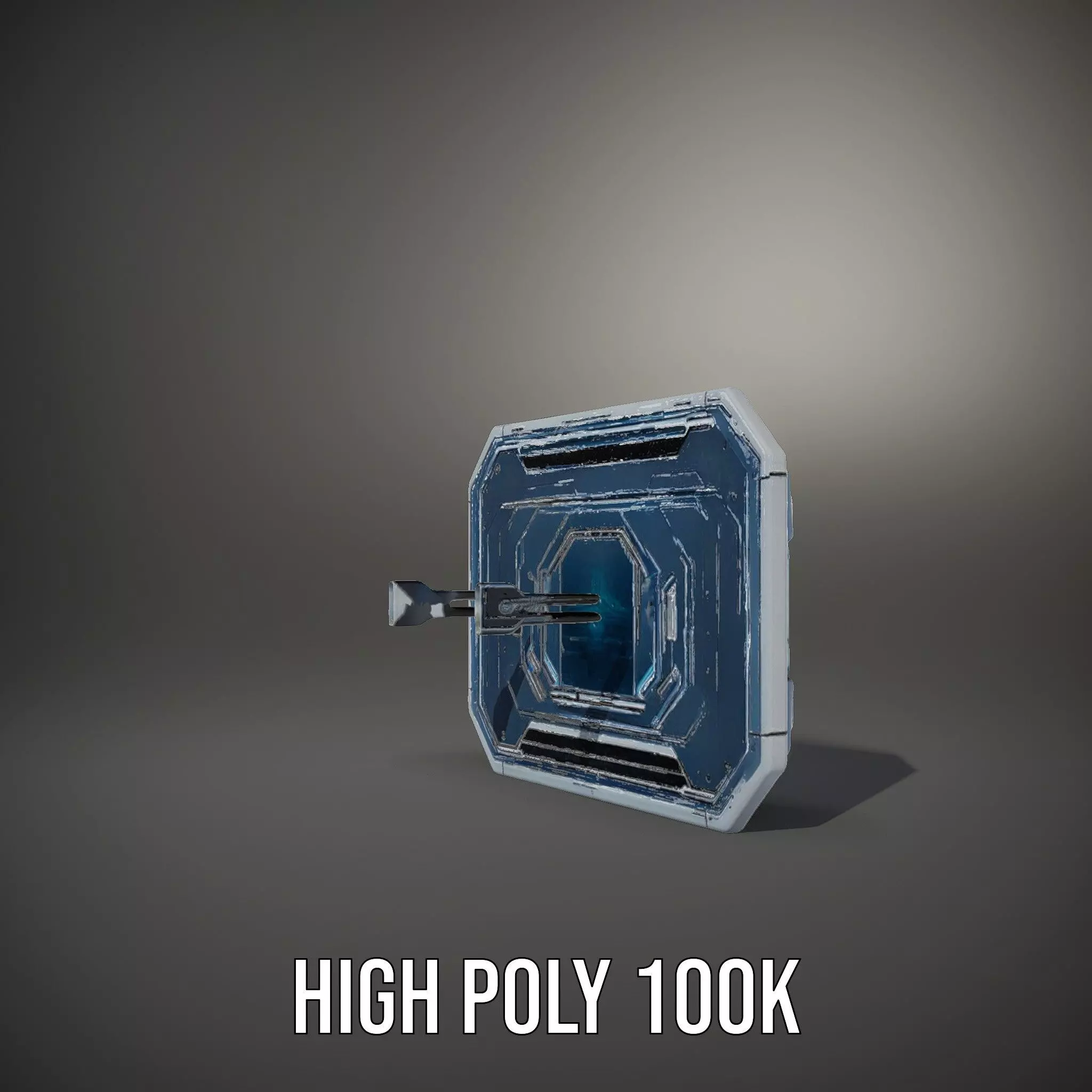 Futuristic Control Panel with Blue Neon Lights Model Pack Low-poly 3D model_11