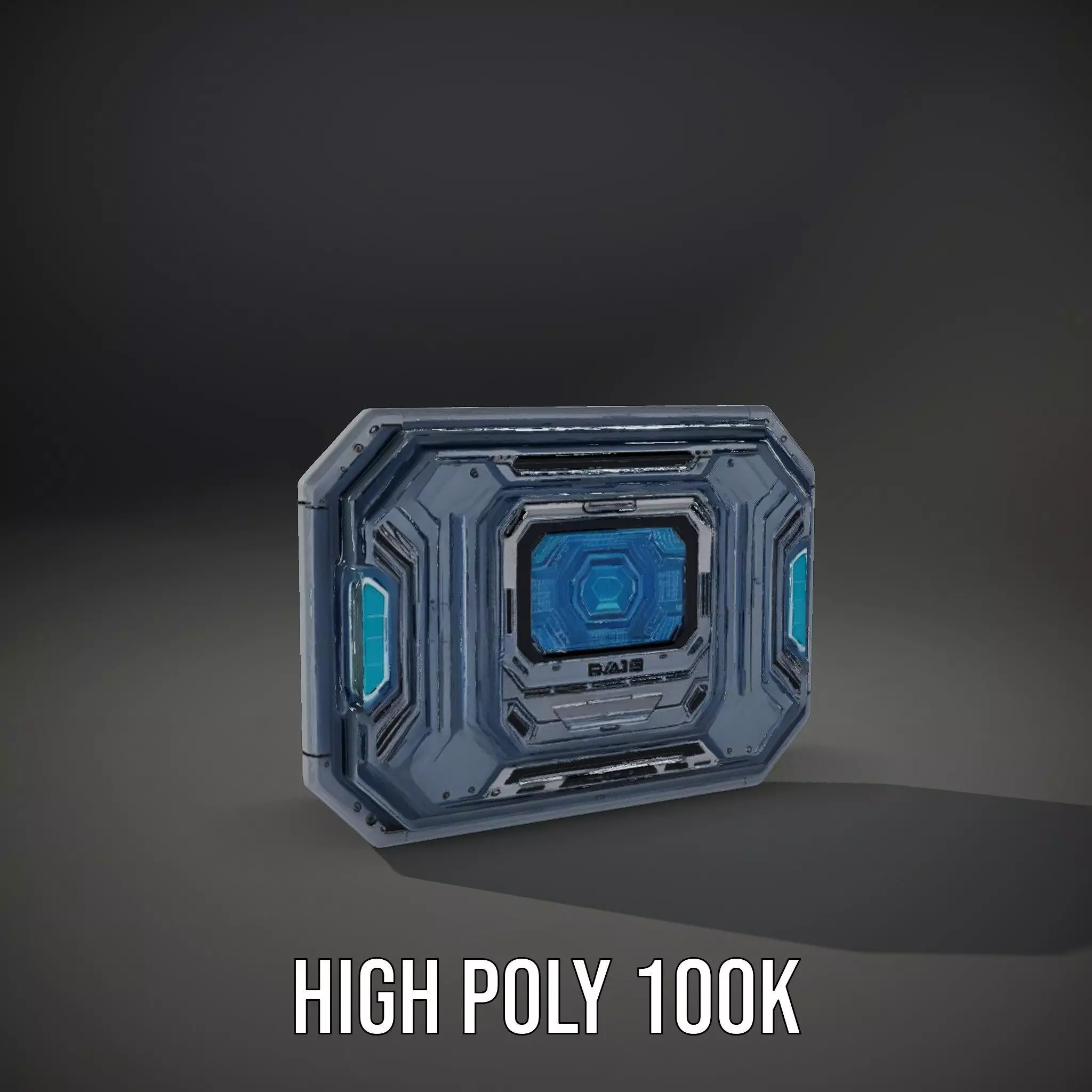 Futuristic Control Panel with Blue Neon Lights Model Pack Low-poly 3D model_9