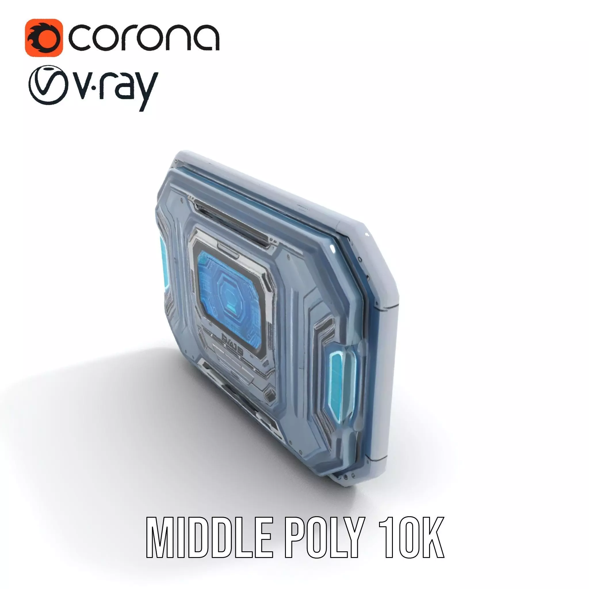 Futuristic Control Panel with Blue Neon Lights Model Pack Low-poly 3D model_14