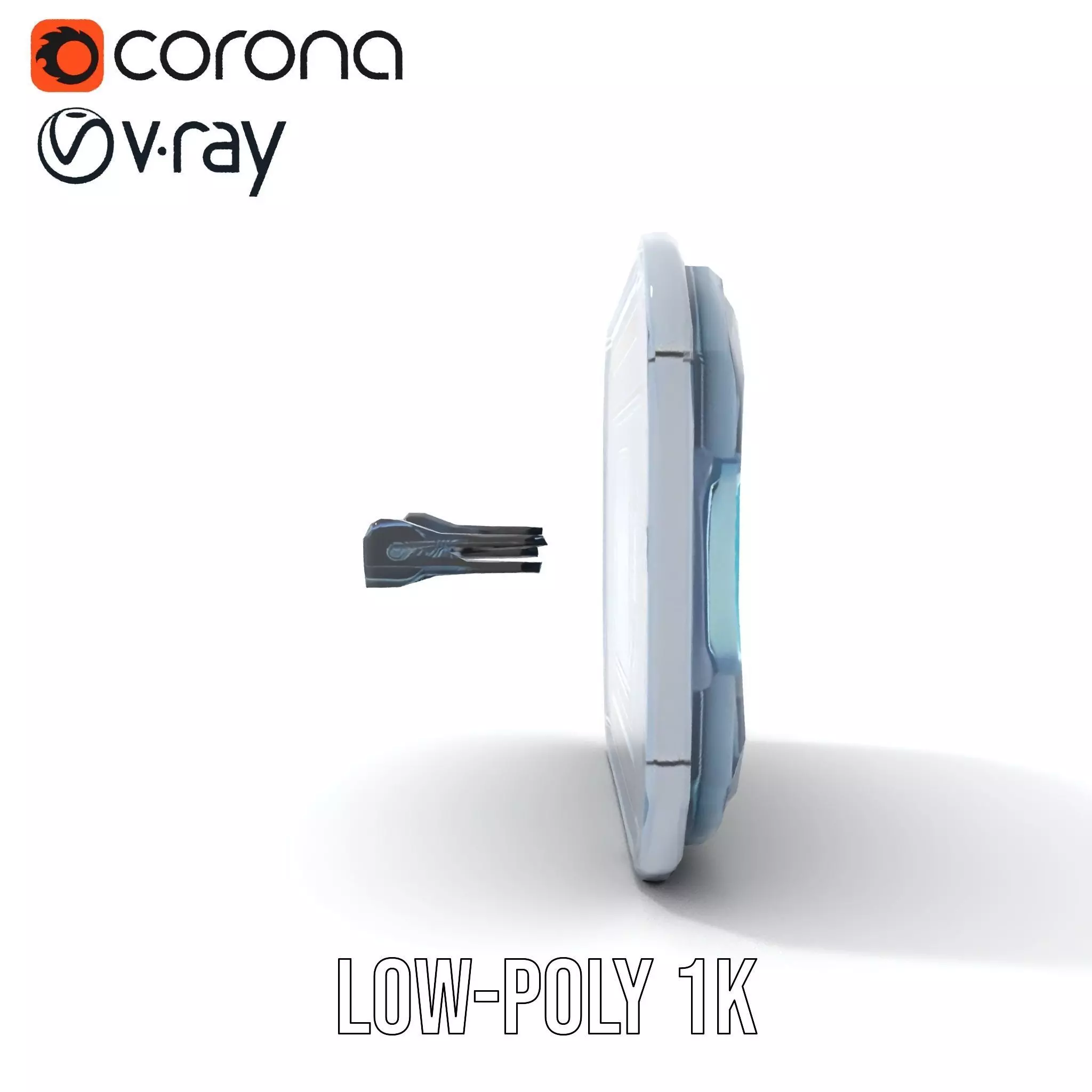 Futuristic Control Panel with Blue Neon Lights Model Pack Low-poly 3D model_20