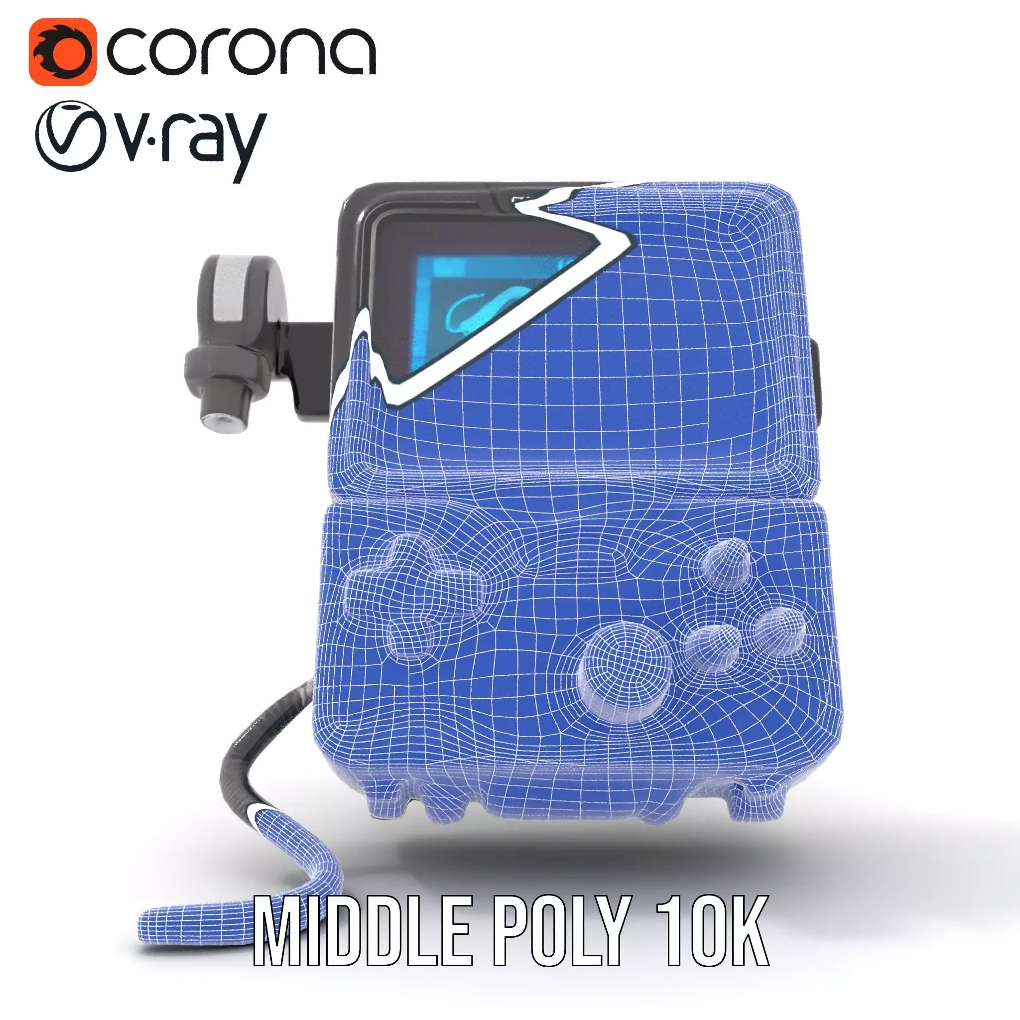 Retro Futuristic Handheld Device Model Pack Low-poly 3D model_19