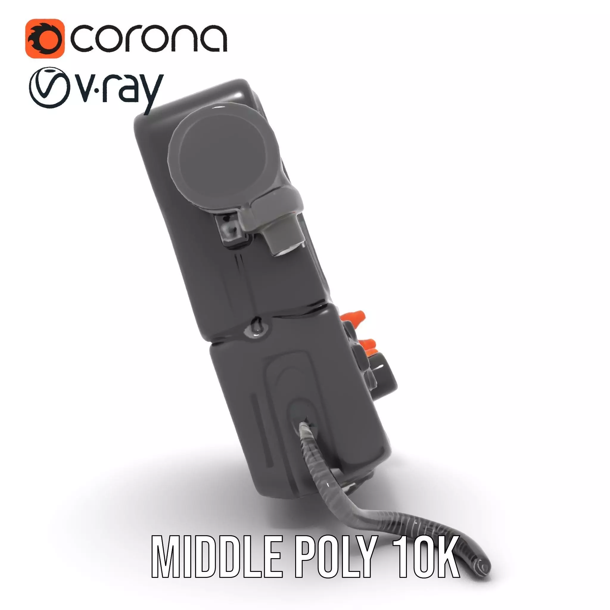 Retro Futuristic Handheld Device Model Pack Low-poly 3D model_17