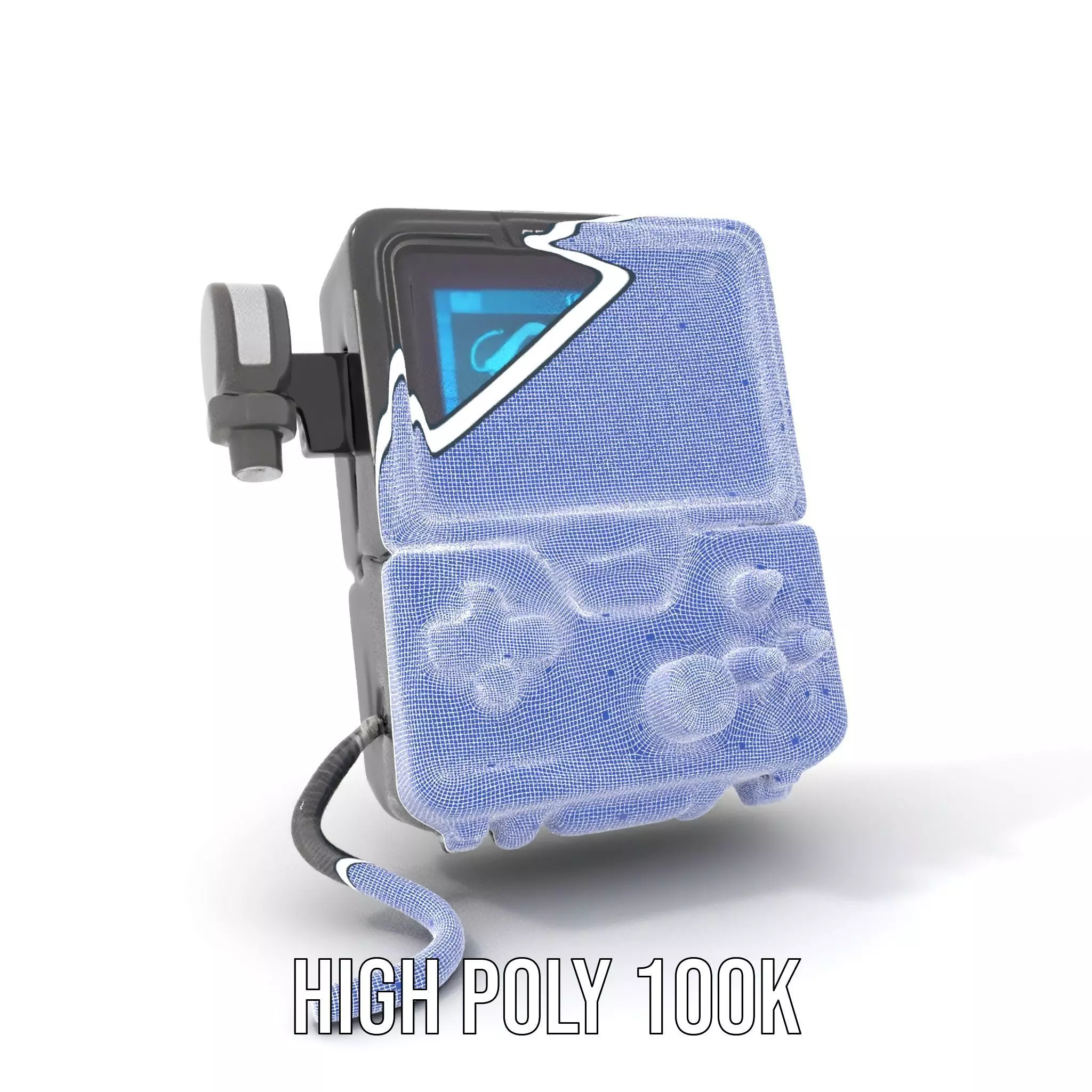 Retro Futuristic Handheld Device Model Pack Low-poly 3D model_5