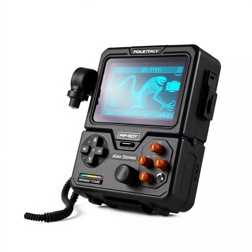 Retro Futuristic Handheld Device Model Pack Low-poly 3D model_3