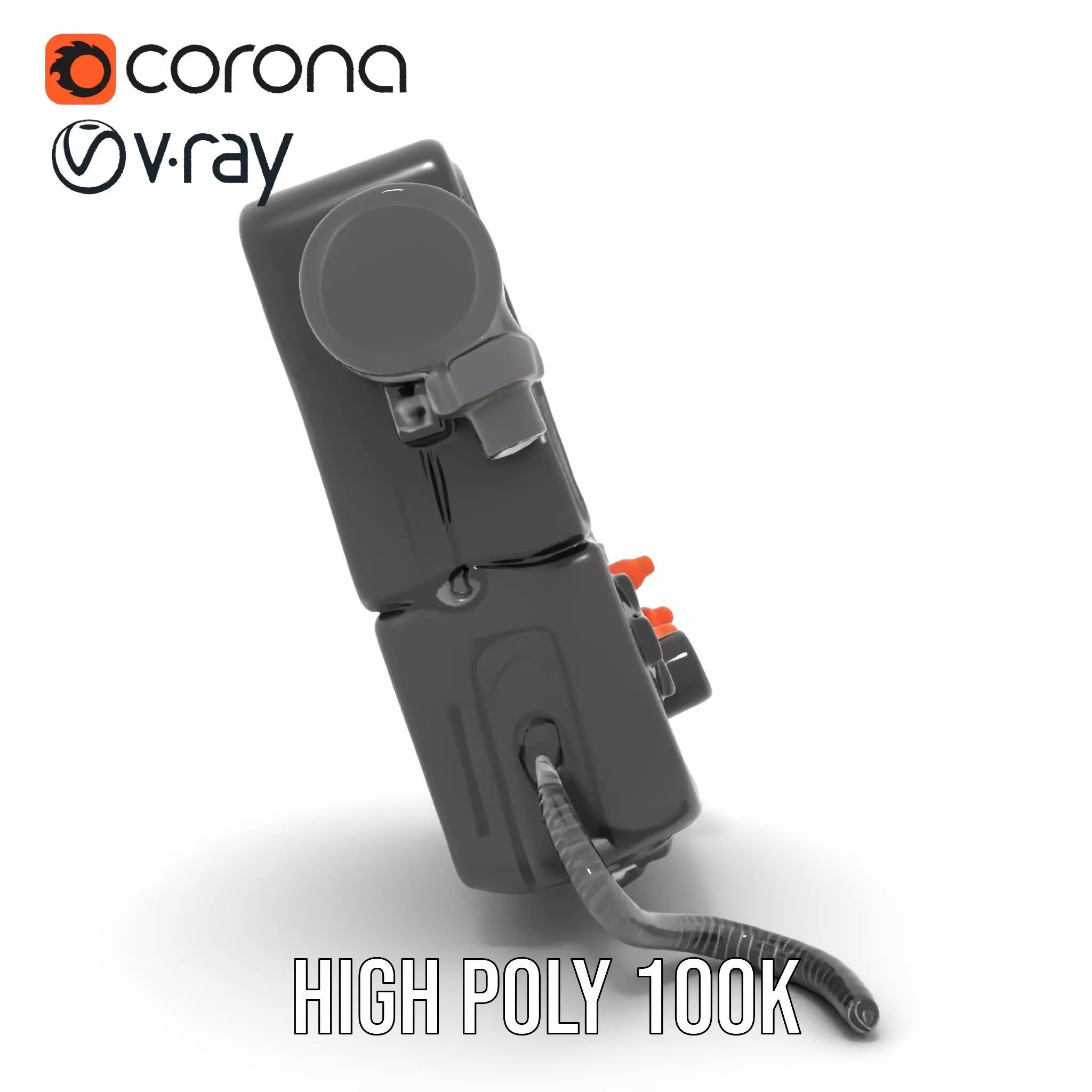 Retro Futuristic Handheld Device Model Pack Low-poly 3D model_21