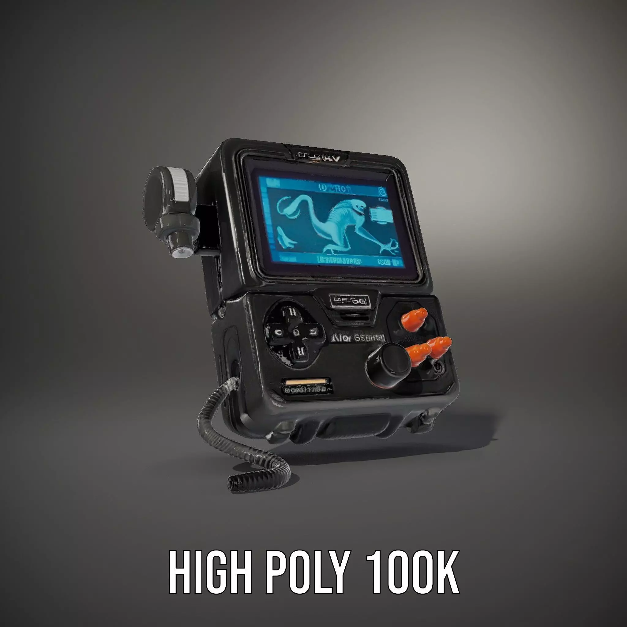 Retro Futuristic Handheld Device Model Pack Low-poly 3D model_11