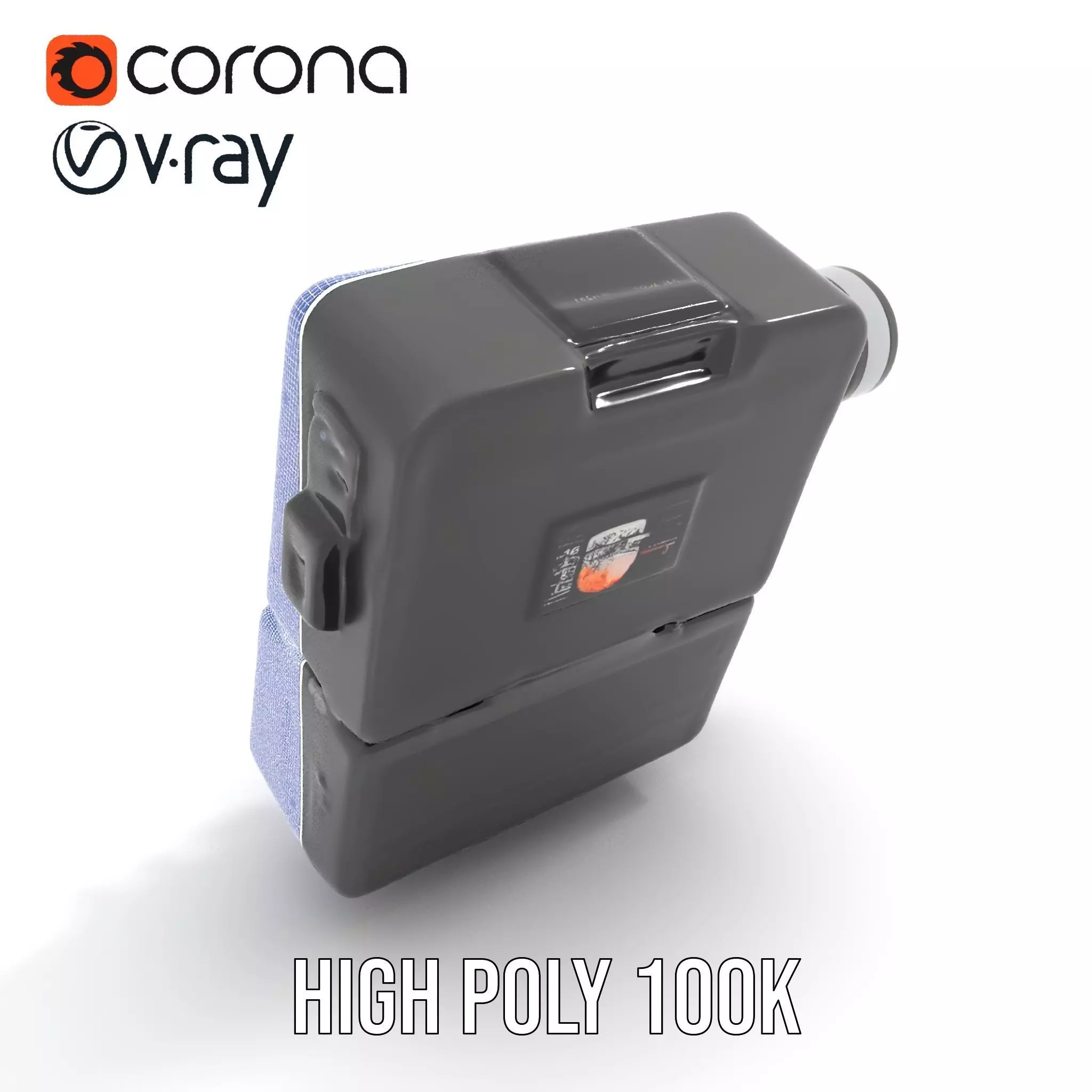 Retro Futuristic Handheld Device Model Pack Low-poly 3D model_32