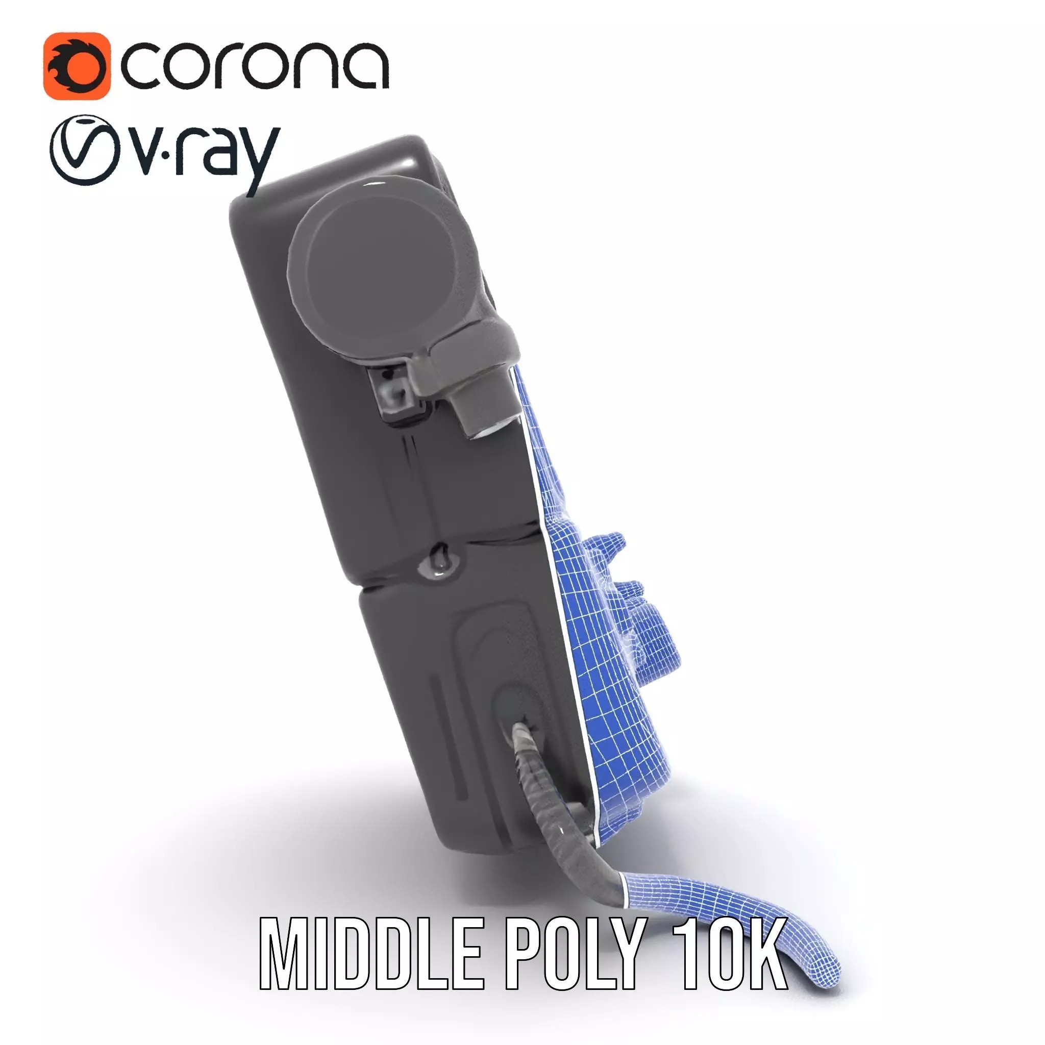 Retro Futuristic Handheld Device Model Pack Low-poly 3D model_30