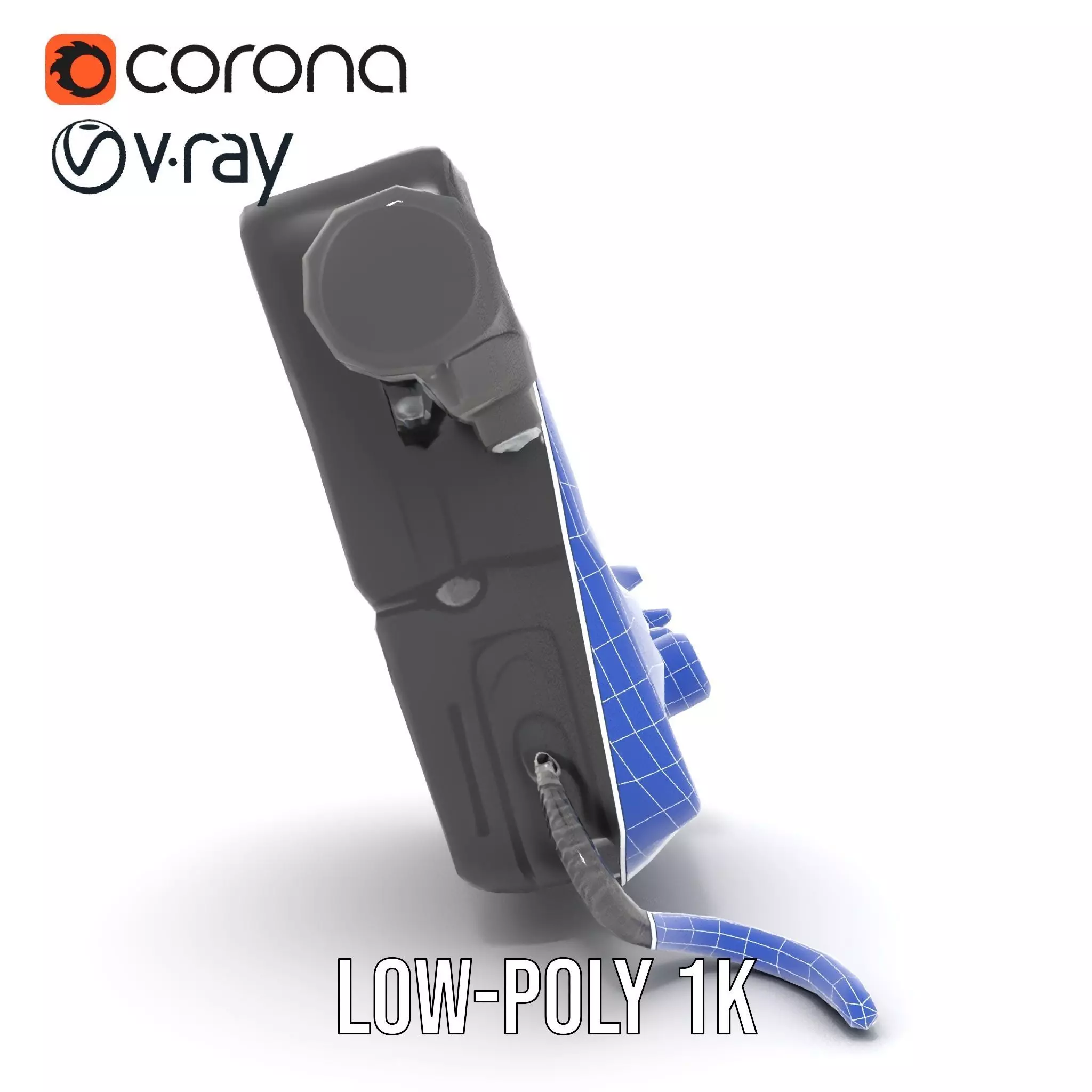 Retro Futuristic Handheld Device Model Pack Low-poly 3D model_15