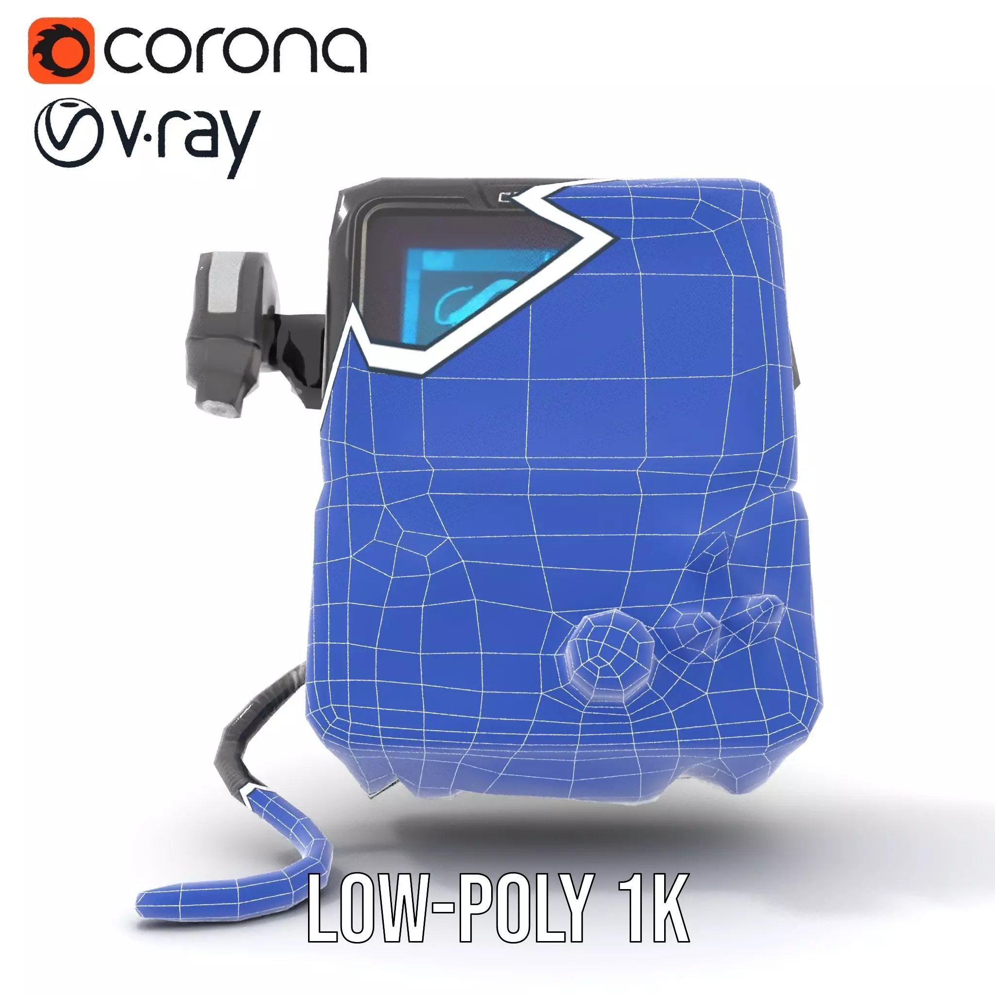 Retro Futuristic Handheld Device Model Pack Low-poly 3D model_23