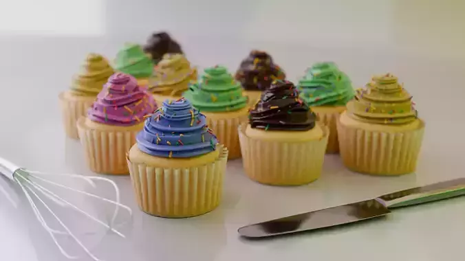 Realistic Cupcake 3D Model  3D model 3