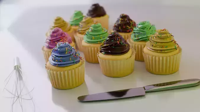 Realistic Cupcake 3D Model  3D model 2