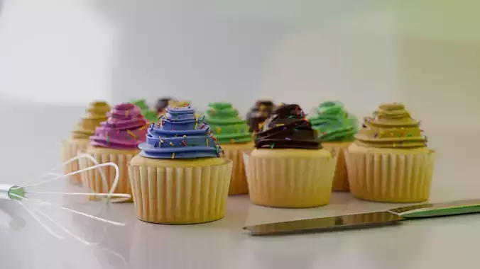 Realistic Cupcake 3D Model  3D model 4