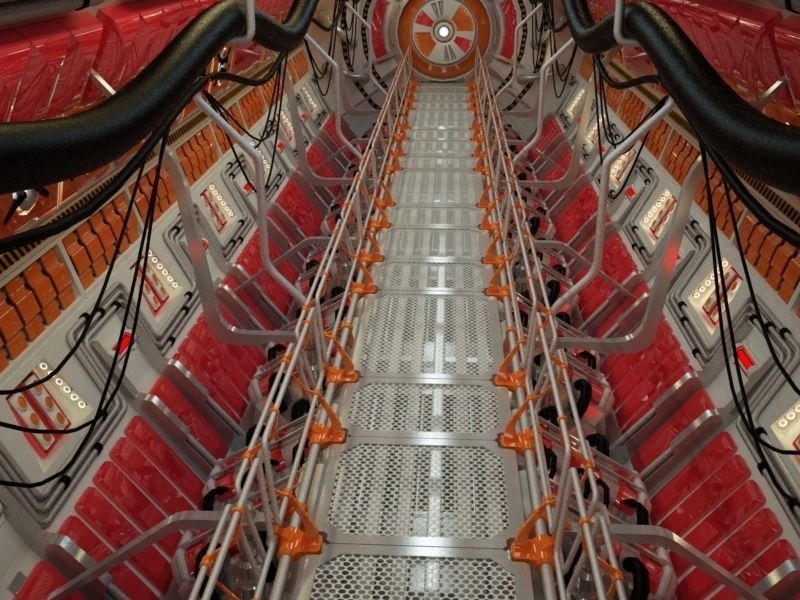 Sci Fi Tunnel Low-poly 3D model_1