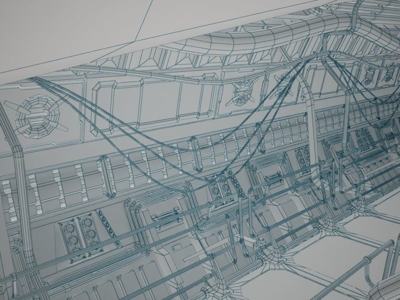 Sci Fi Tunnel Low-poly 3D model_3