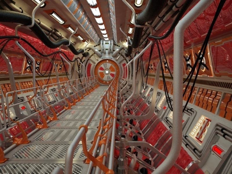 Sci Fi Tunnel Low-poly 3D model_0