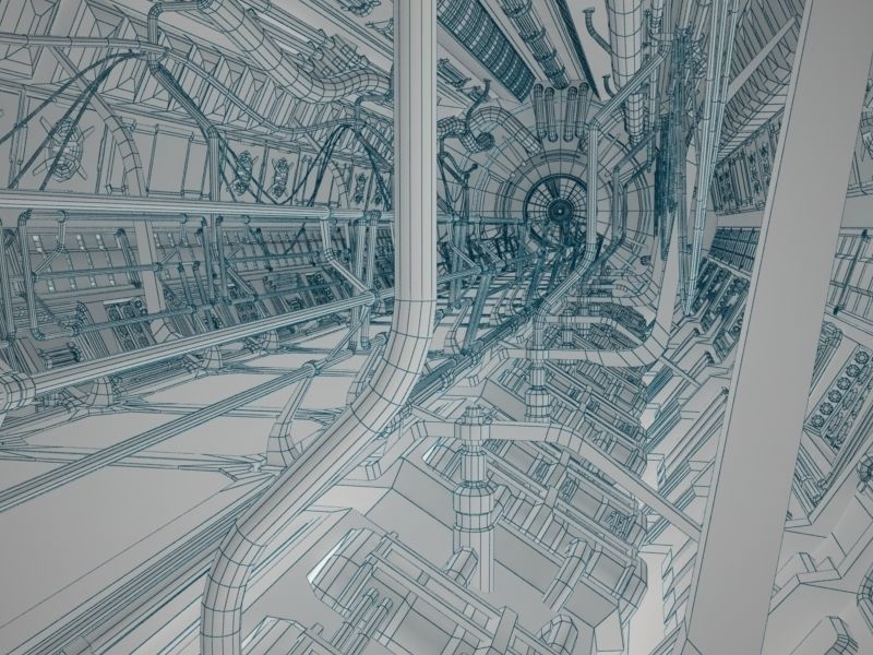 Sci Fi Tunnel Low-poly 3D model_5