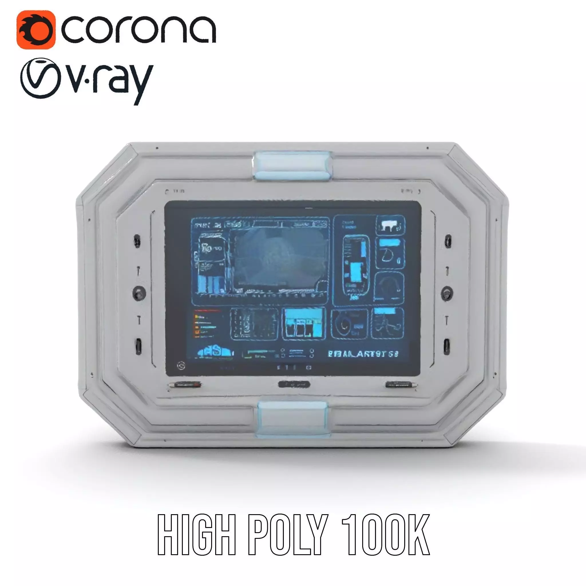 Futuristic Control Panel model pack for SciFi Environments Low-poly 3D model_21