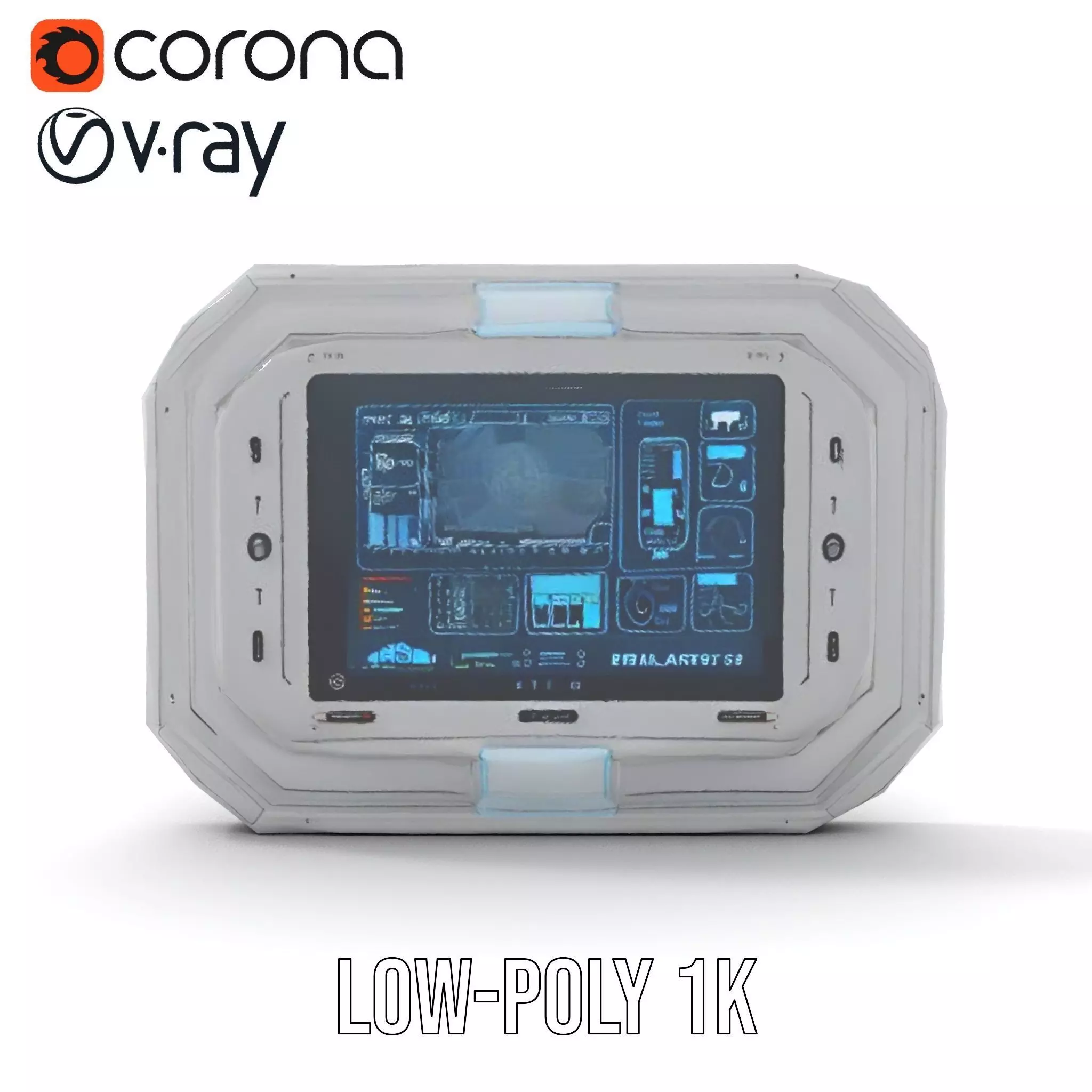 Futuristic Control Panel model pack for SciFi Environments Low-poly 3D model_29