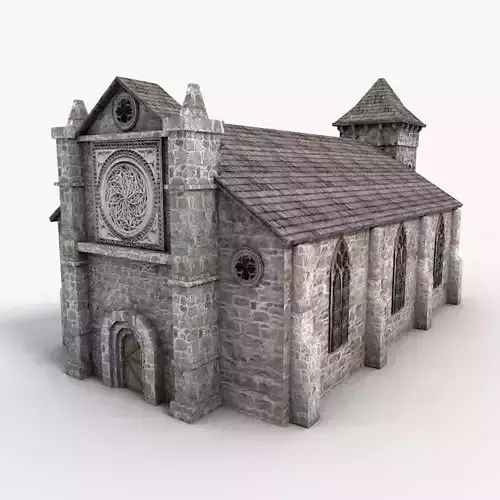 Low Poly Stone Church