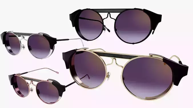 Luxury Sunglasses  - 4 Metal Variants - PBR  3D model