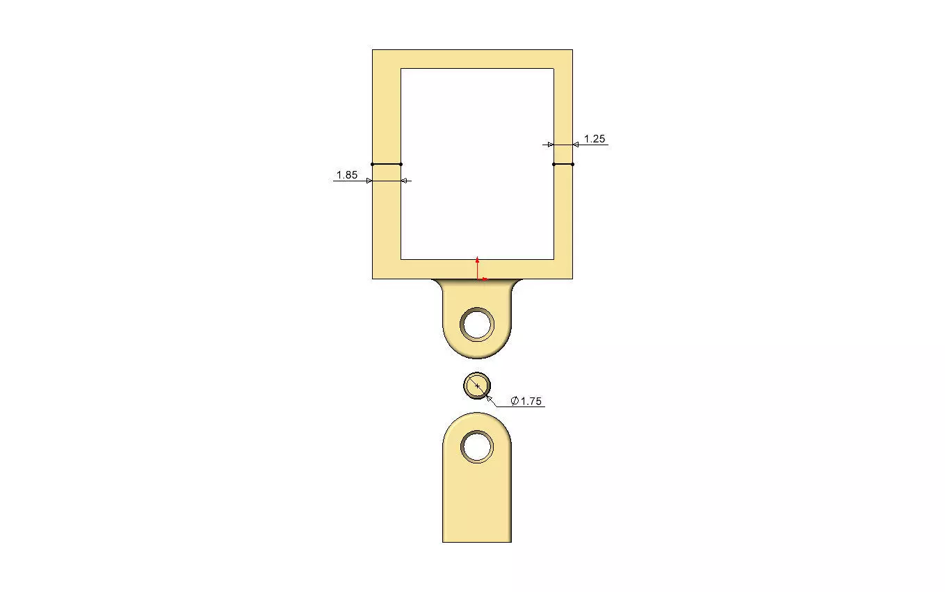 U letter varsity font 12x10x10mm enamel bail link 3D print model_8