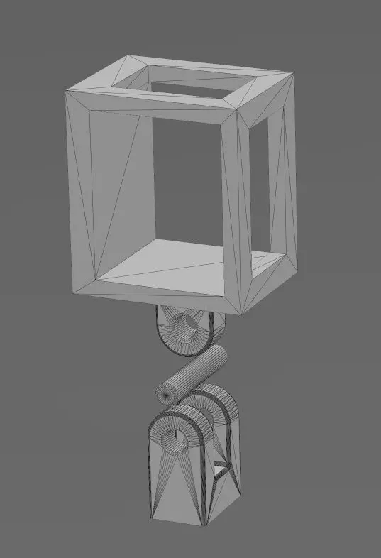 U letter varsity font 12x10x10mm enamel bail link 3D print model_14