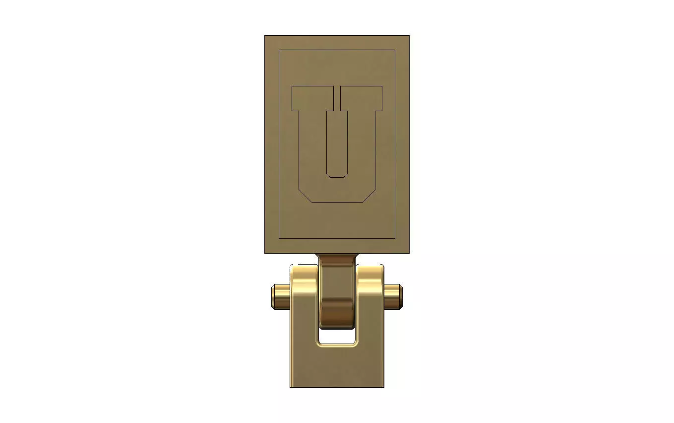 U letter varsity font 12x10x10mm enamel bail link 3D print model_1