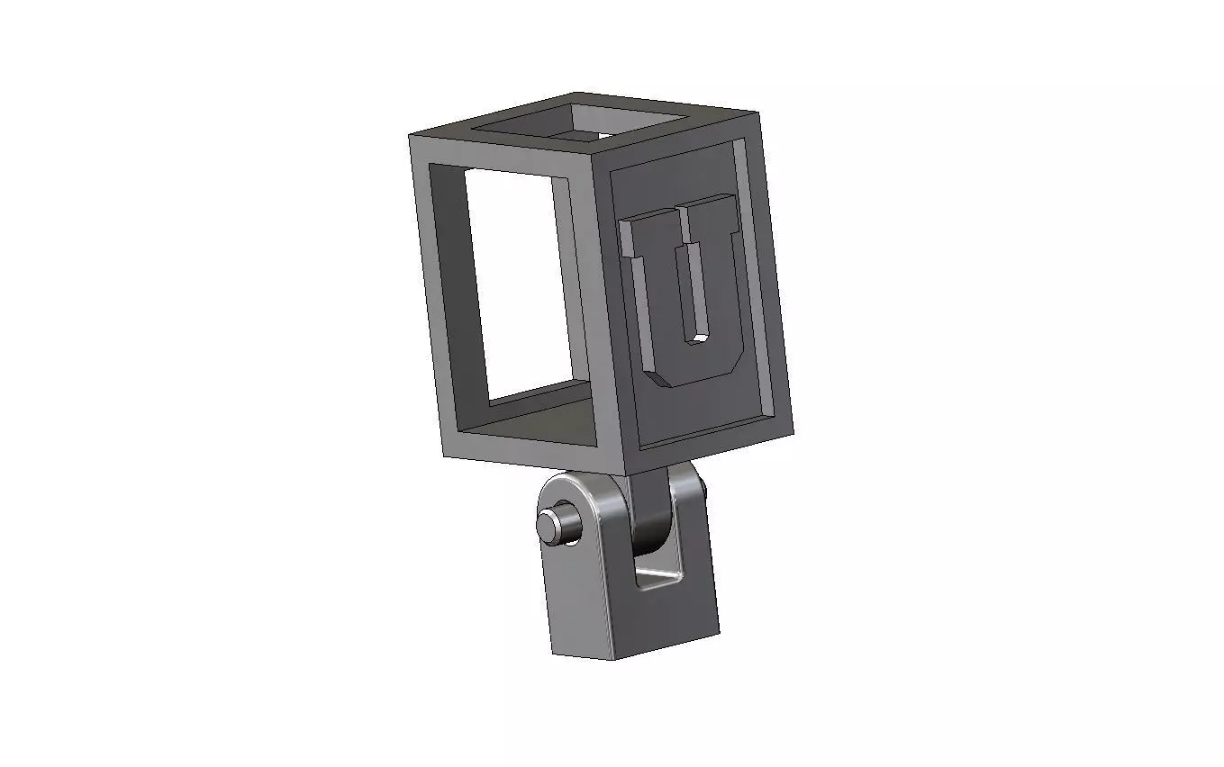 U letter varsity font 12x10x10mm enamel bail link 3D print model_10