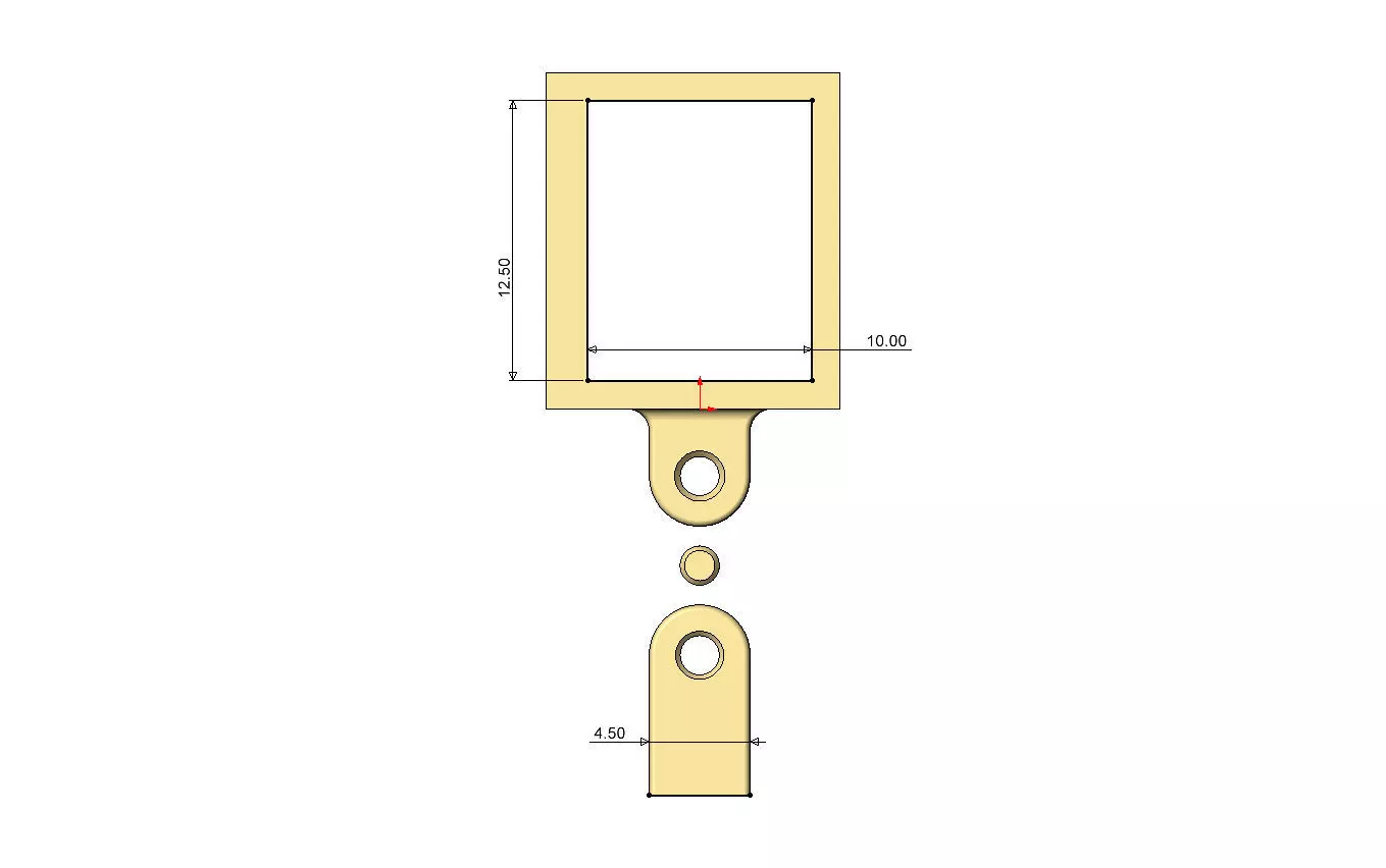 U letter varsity font 12x10x10mm enamel bail link 3D print model_7