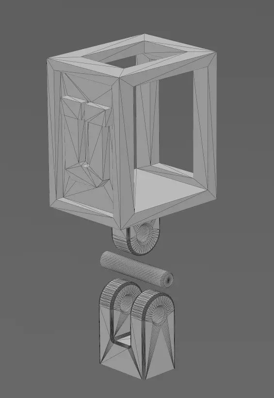 U letter varsity font 12x10x10mm enamel bail link 3D print model_13