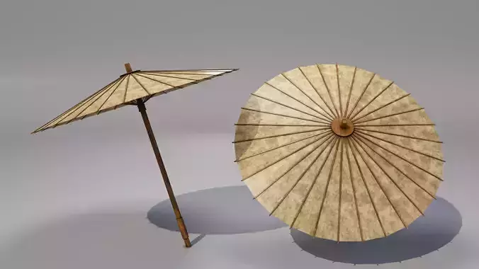 Realistic Umbrella 3D Model Game Ready  PBR Textured  Low Poly 