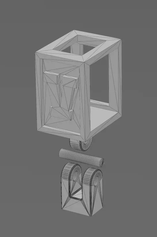 V letter varsity font 12x10x10mm enamel bail link 3D print model_14