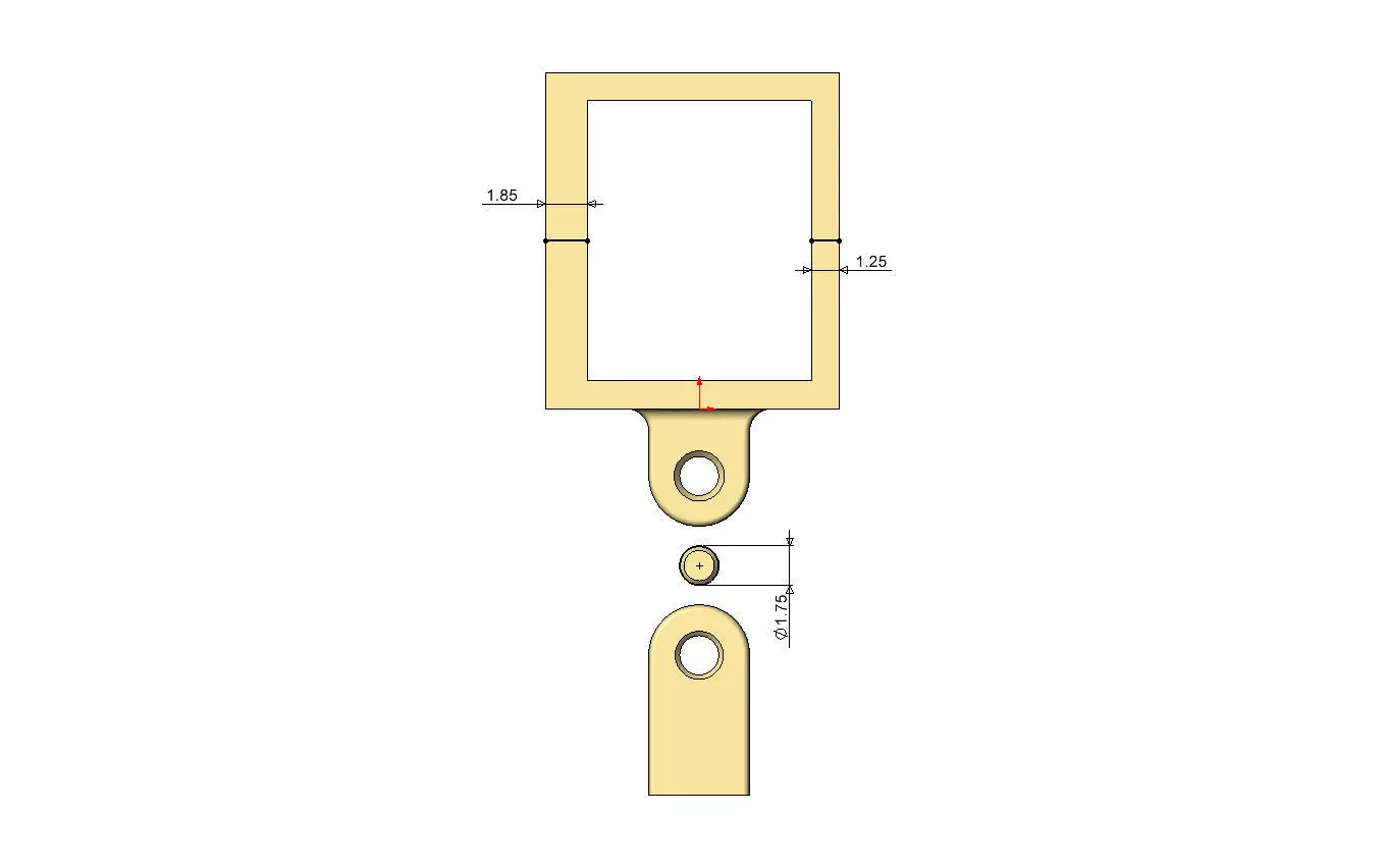 V letter varsity font 12x10x10mm enamel bail link 3D print model_9