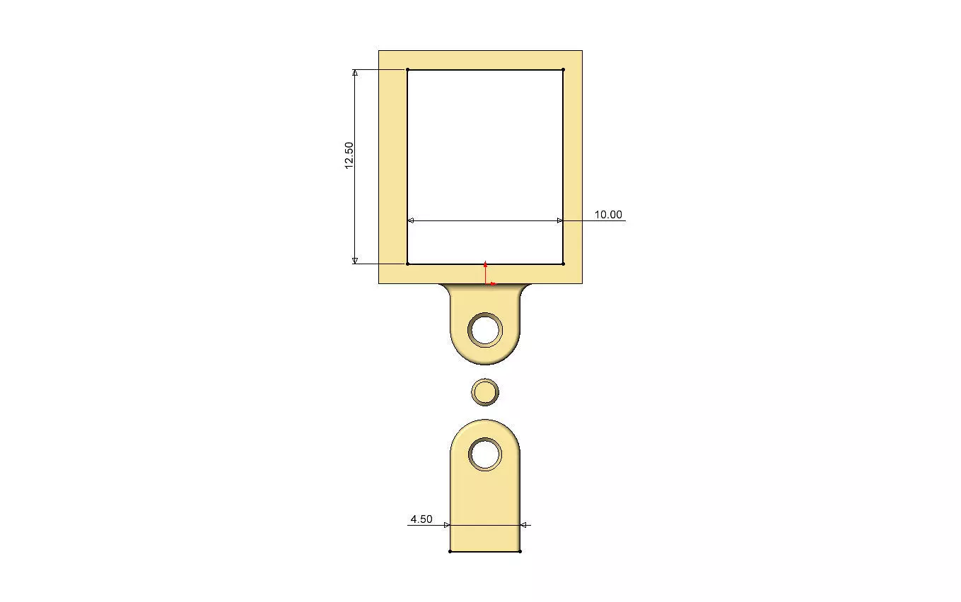V letter varsity font 12x10x10mm enamel bail link 3D print model_8