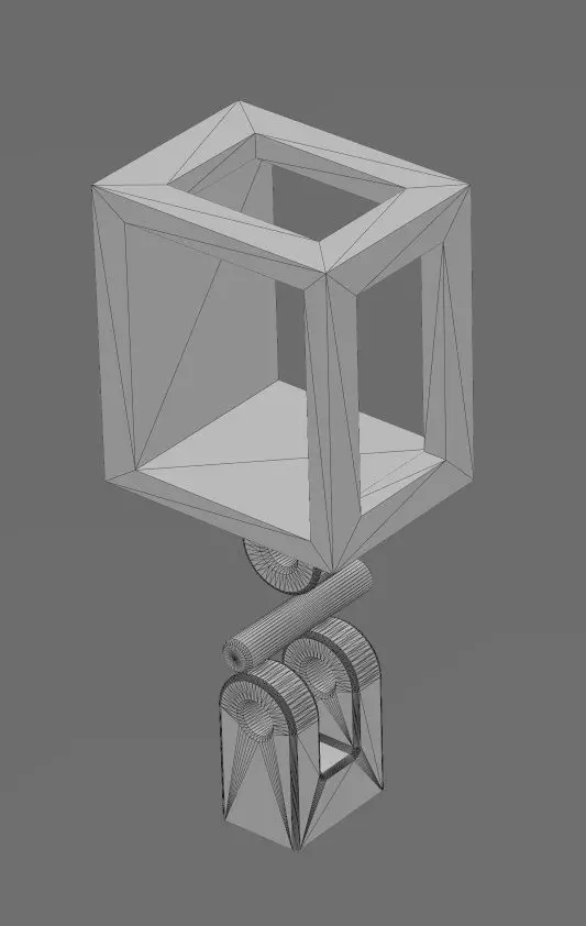 V letter varsity font 12x10x10mm enamel bail link 3D print model_15