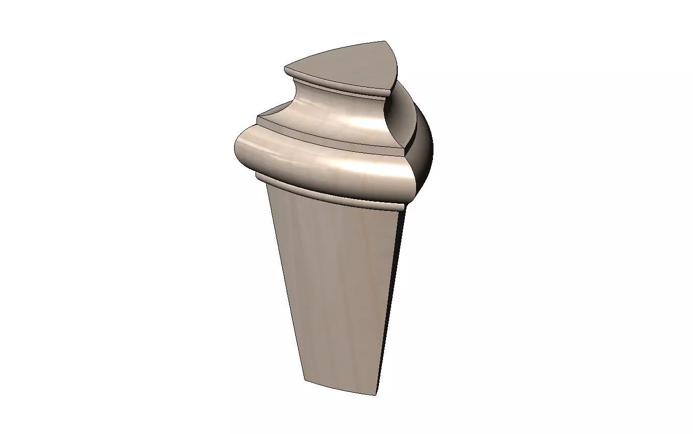 Triangular rounded arcs nightstand chest table foot 3D print model_9