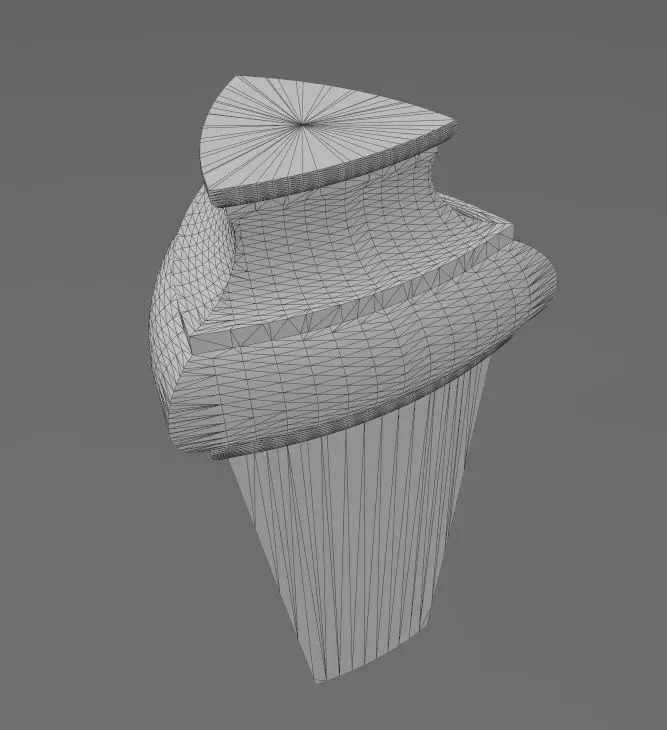 Triangular rounded arcs nightstand chest table foot 3D print model_12