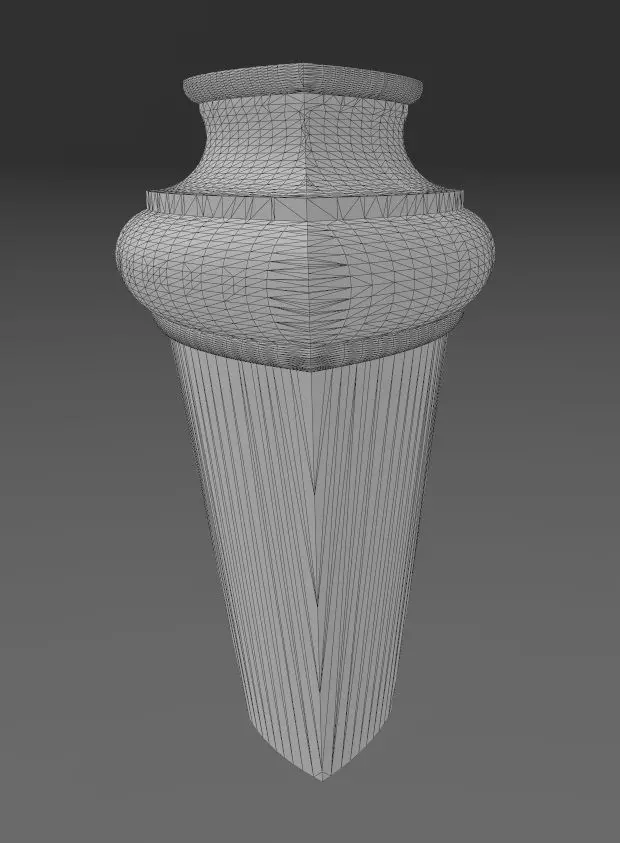 Triangular rounded arcs nightstand chest table foot 3D print model_11