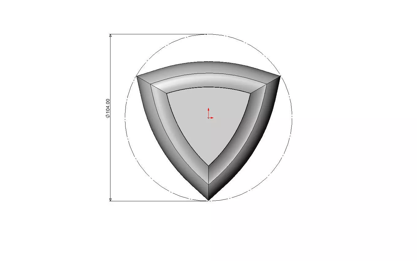 Triangular rounded arcs nightstand chest table foot 3D print model_6