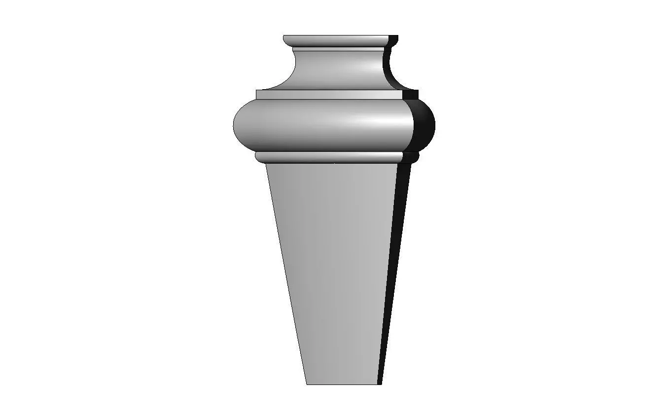 Triangular rounded arcs nightstand chest table foot 3D print model_3